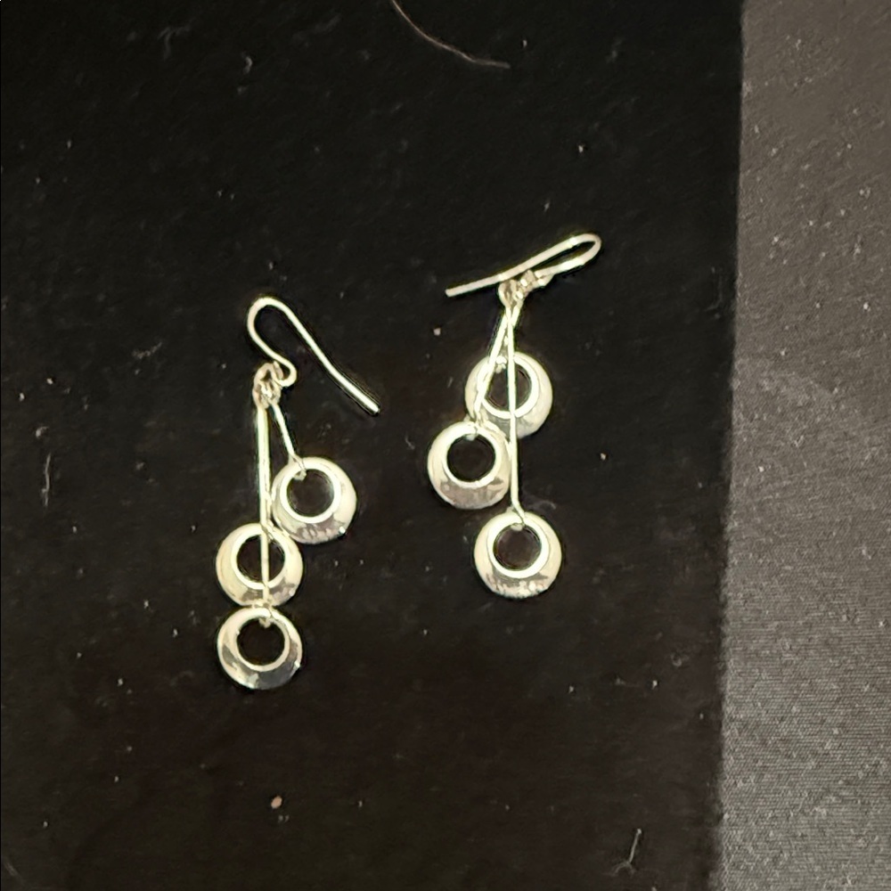 Elegant Silver Dangle Earrings - Picture 1 of 3